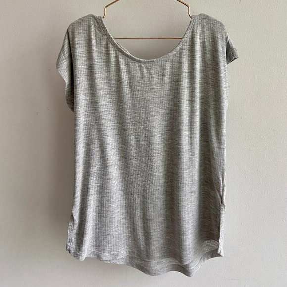 Z by Zella Girl Heathered Gray Strappy Back T-Shirt - Picture 2 of 8